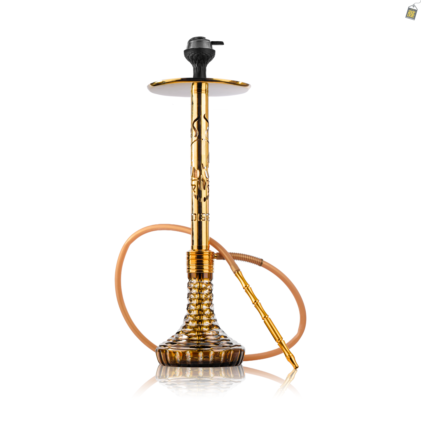 VG Romeo Vault Hookah - Gold Skull Stem / Grey Base