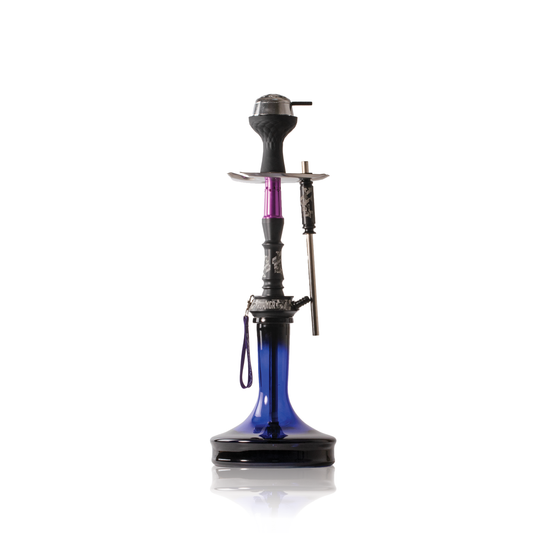 Runner Hookah - Purple Stem / Blue Base