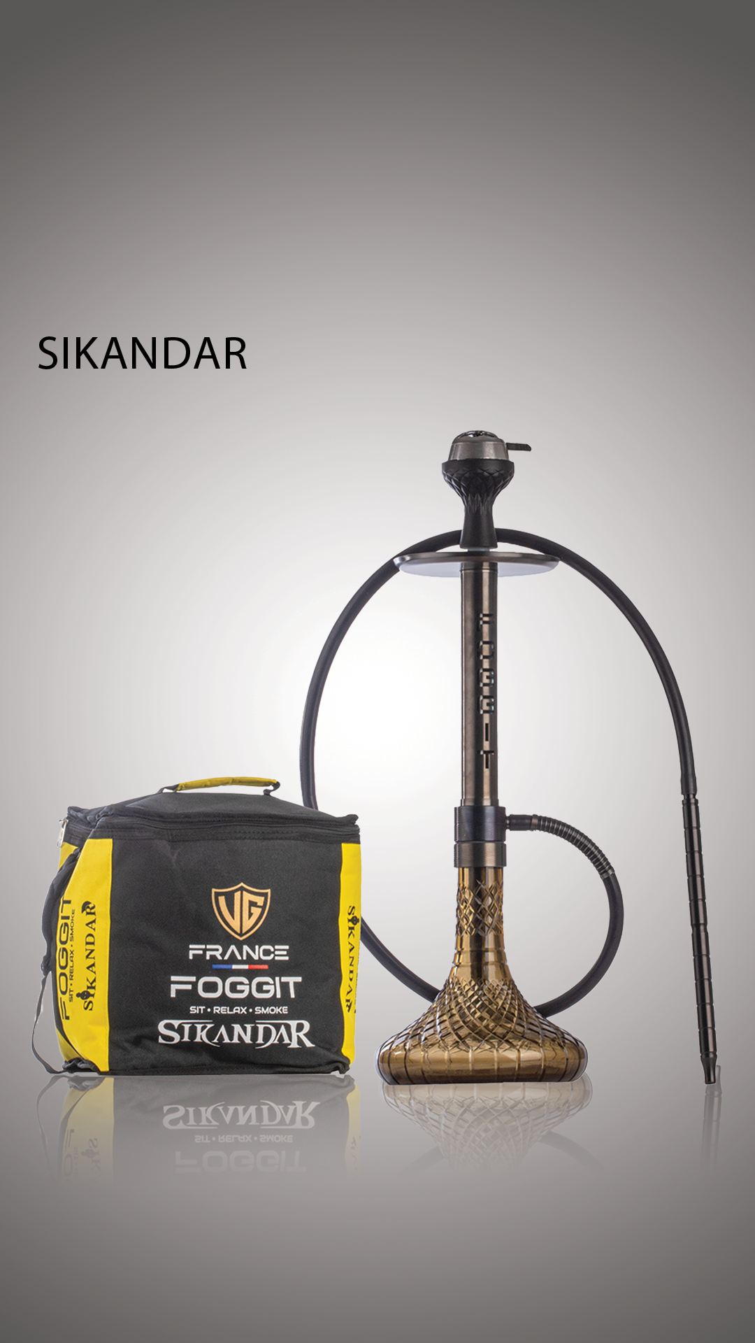 VG Sikander Hookah - Black Stem / Brown Base