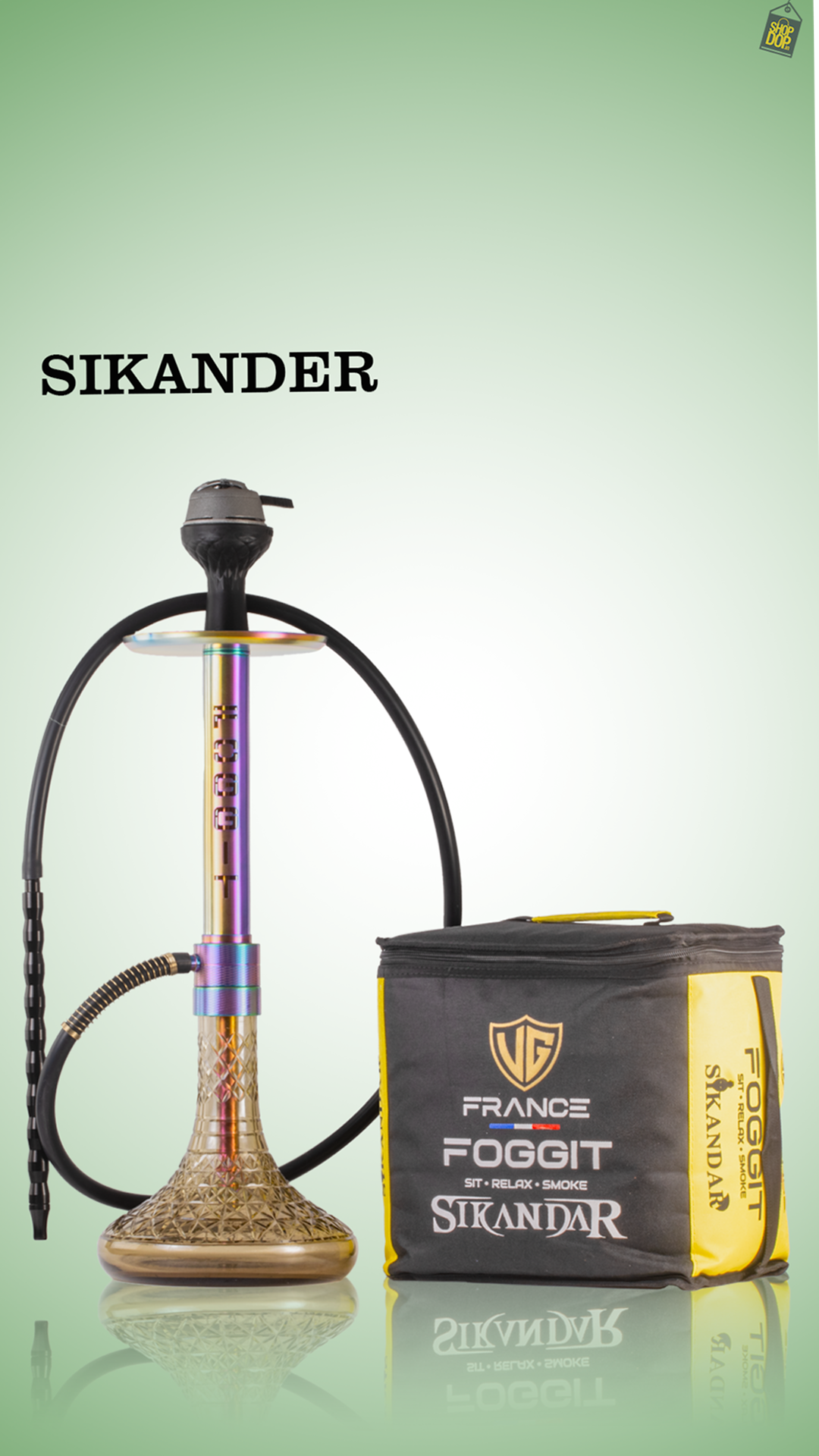 VG Sikander Hookah - Rainbow Stem / Grey Base