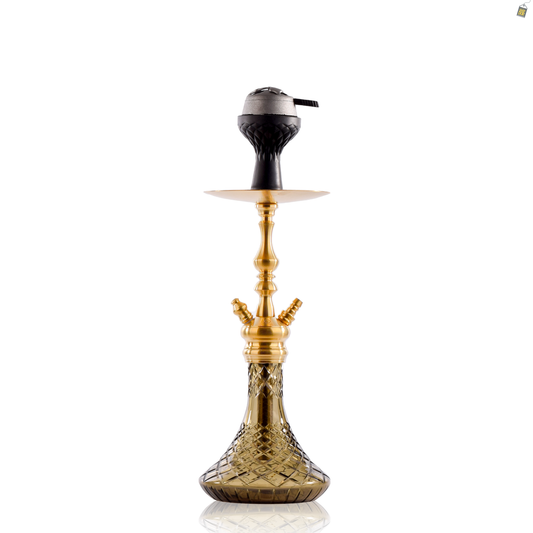 COCOYAYA Simba Hookah with Bag - Gold Stem / Grey Base