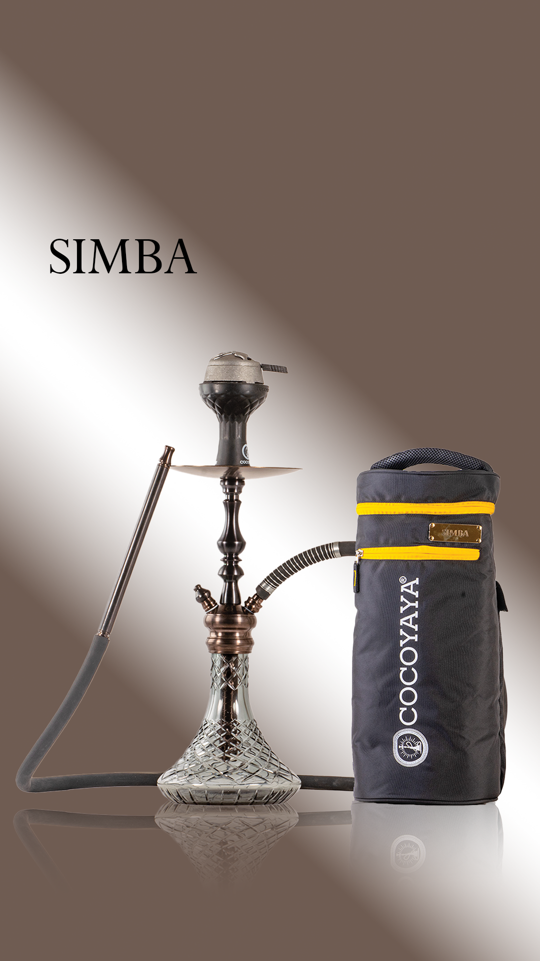 COCOYAYA Simba Hookah with Bag - Bronze Stem / Transparent CGB Base