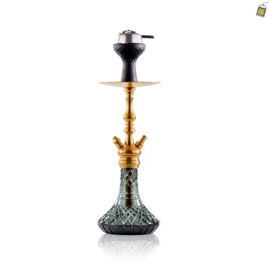 COCOYAYA Simba Hookah with Bag - Gold Stem / Emerald Green Base
