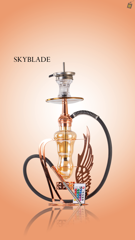 Skyblade Hookah with LED Light - Rose Gold