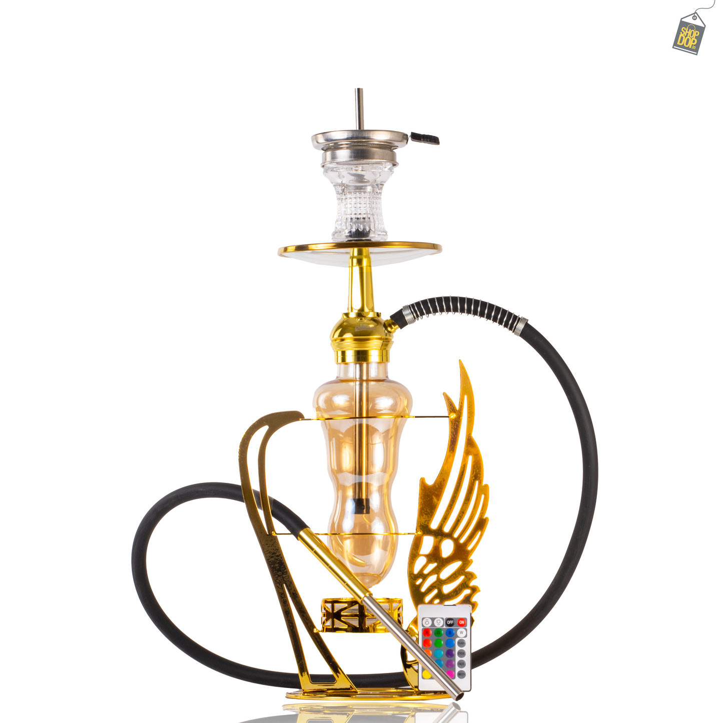 Skyblade Hookah with LED Light - Gold