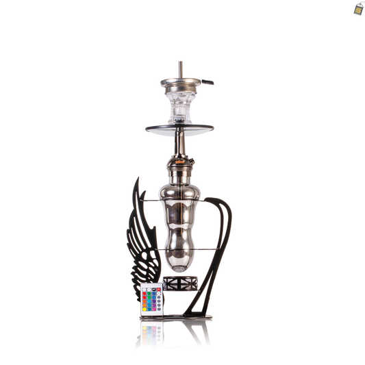 Skyblade Hookah with LED Light - Metallic Grey