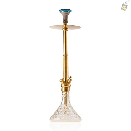 COCOYAYA King Series Spiral Hookah - Gold Stem / Transparent CDG Base