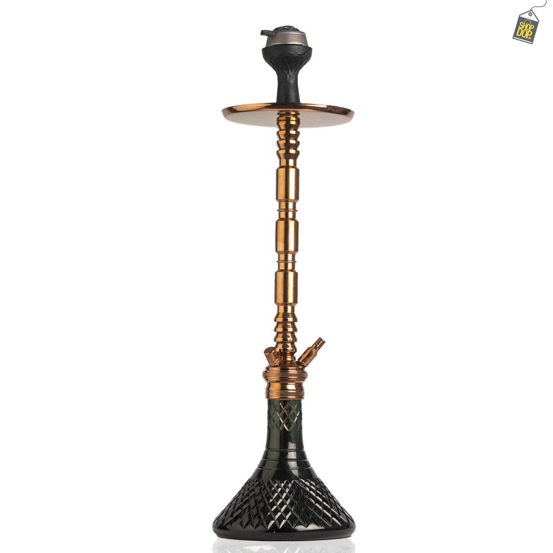 Sultan Evans Hookah with 2 Bags - Black Base / Bronze Stem