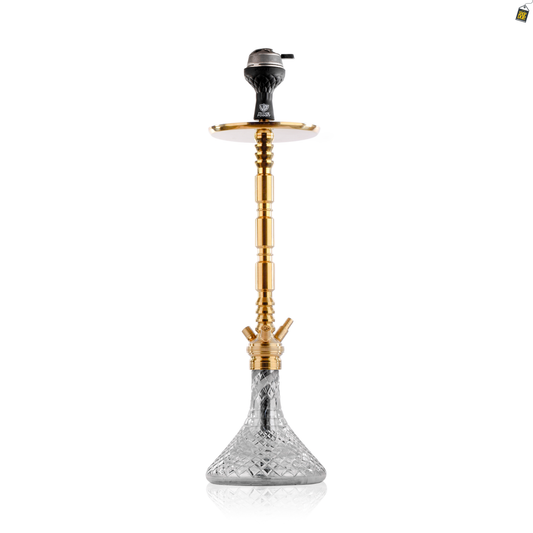 Sultan Igor Hookah with 2 Bags - Gold Stem / Emerald Green Base