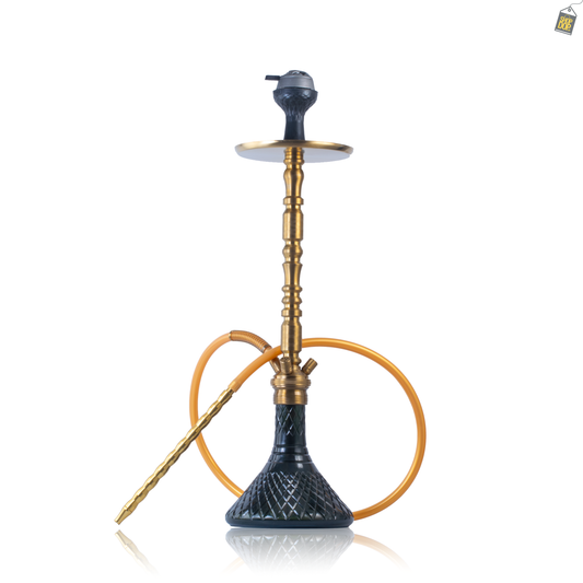 Sultan Igor Hookah with 2 Bags - Black Base / Gold Stem