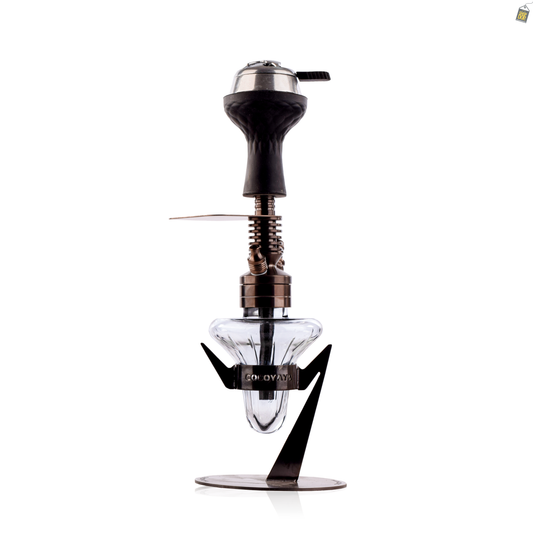 COCOYAYA Supremo Hookah with Bag - Bronze Stem / Transparent Base
