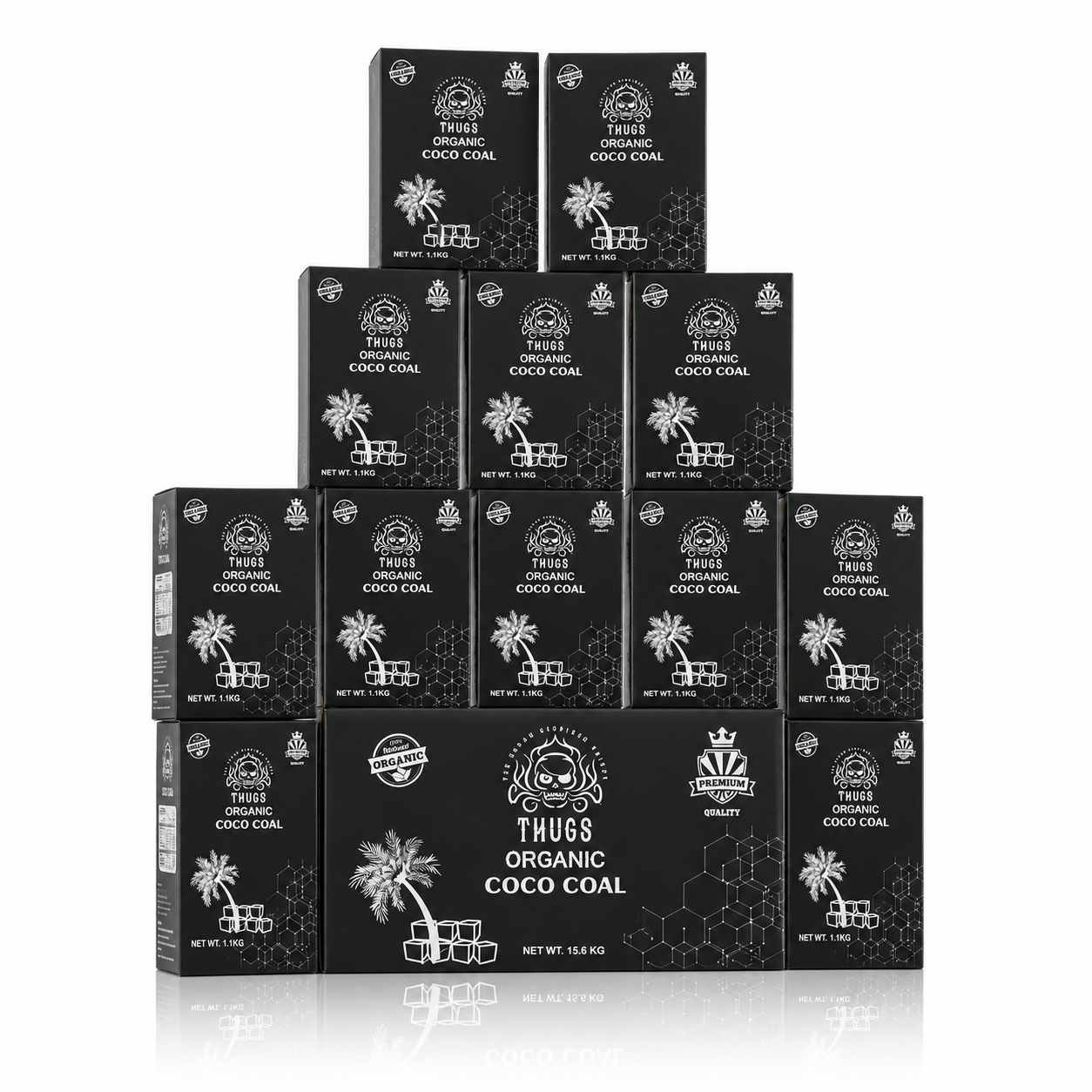 Pack of 12kg (Peti) Thugs Hookah Coconut Coal (84pcs Each 1 kg) - Carton