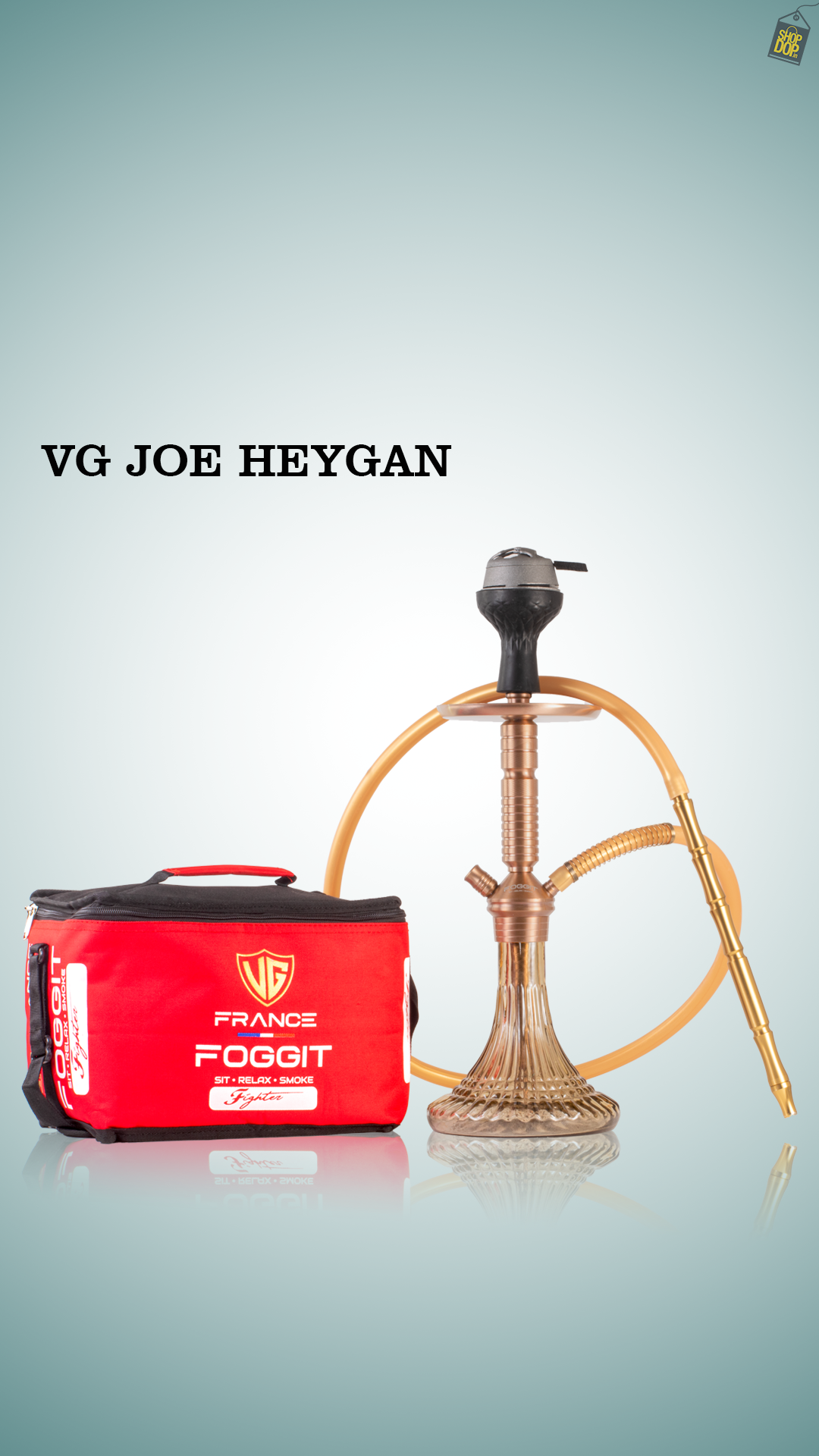 VG Joe Heygan Hookah with Bag - Bronze Stem / Grey Line Base