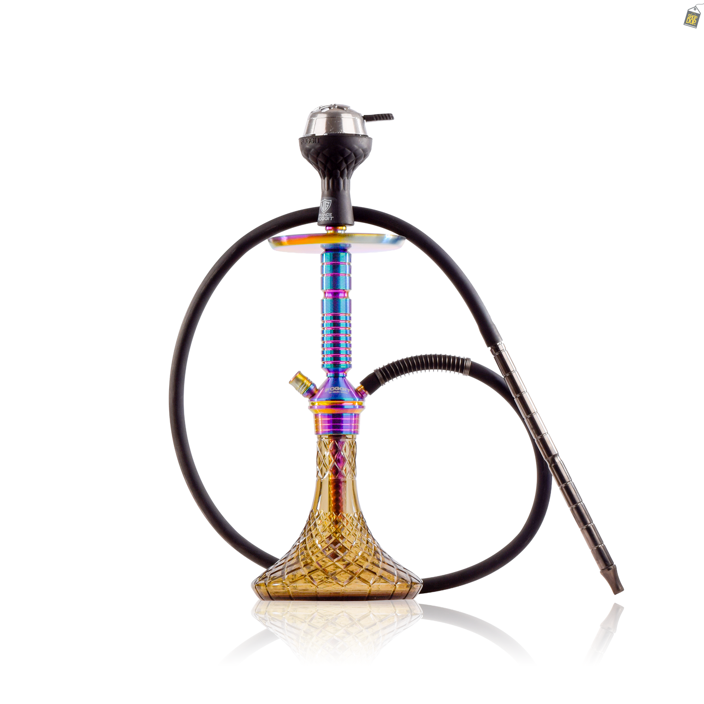 VG Joe Heygan Hookah with Bag - Rainbow Stem / Grey Base