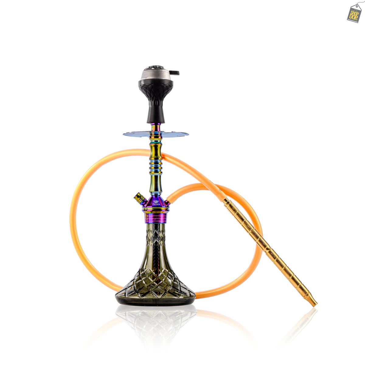VG Joe L3 Hookah with Bag - Rainbow Stem / Emerald Green Base