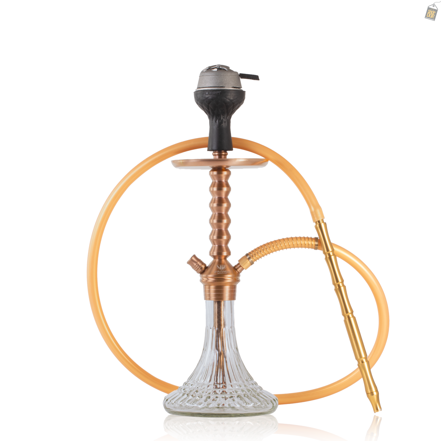 VG Joe Ladder Hookah with Bag - Bronze Stem / Transparent Line Base