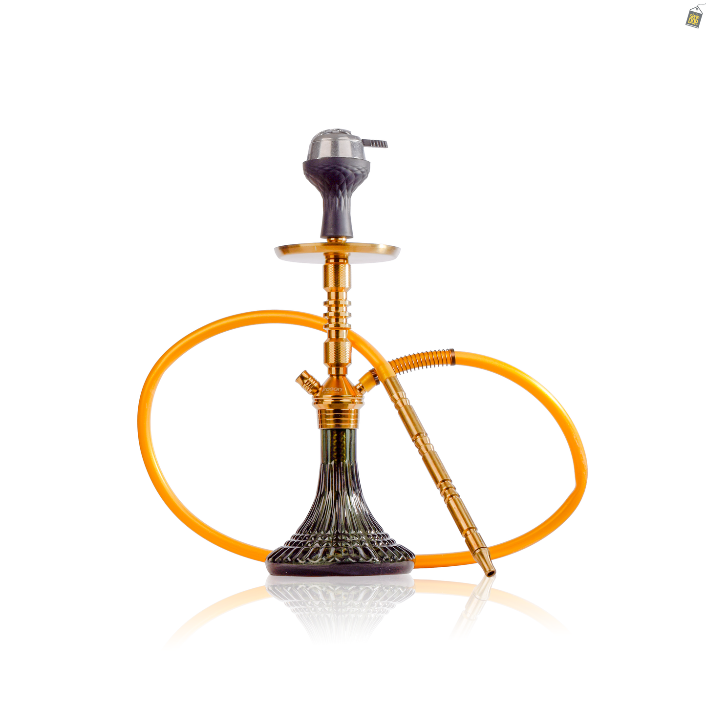 VG Joe R3 Hookah with Bag - Gold Stem / Emerald Green Line Base