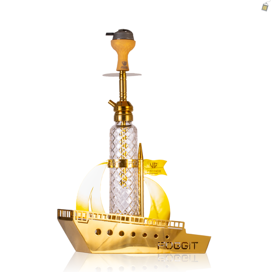 VG France Warship Hookah with LED Light - Gold