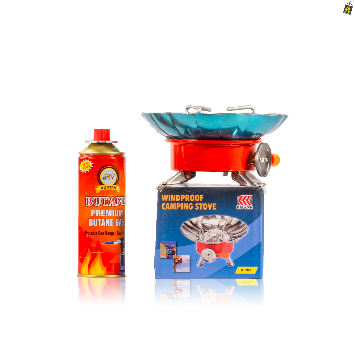 Windproof Camping Stove with Butane Gas - Hookah Coal Burner (2800W)