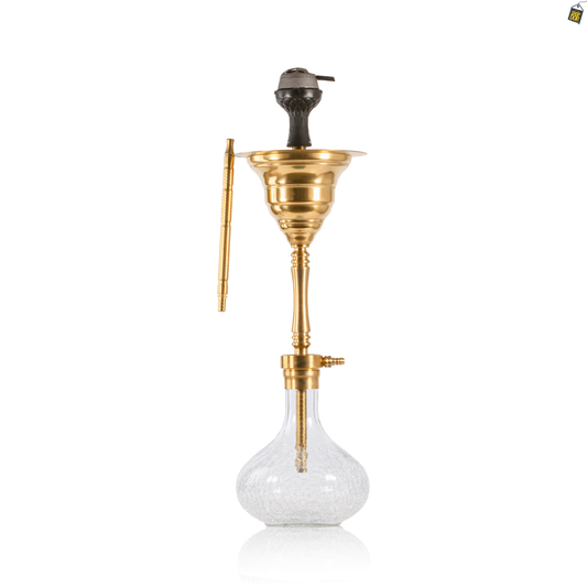 COCOYAYA Yara Hookah with Bag - Gold Stem / Transparent Base