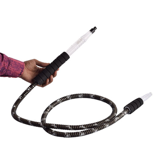 Leather Coated Foam Handle Hookah Ice Pipe - Black