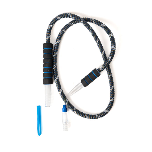 Leather Coated Foam Handle Hookah Ice Pipe - Dark Blue