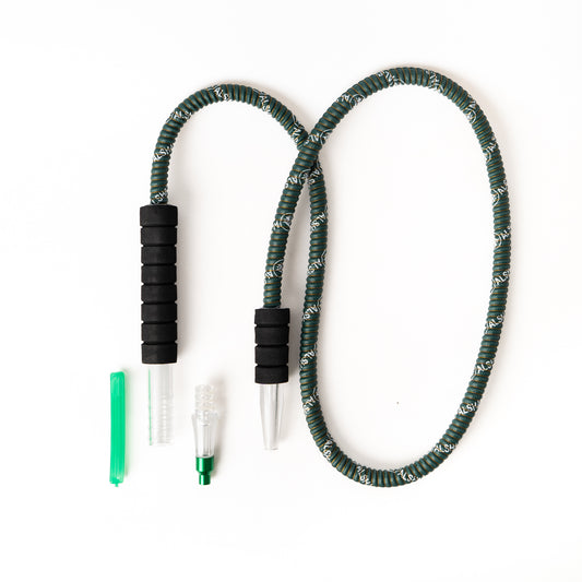 Leather Coated Foam Handle Hookah Ice Pipe - Green
