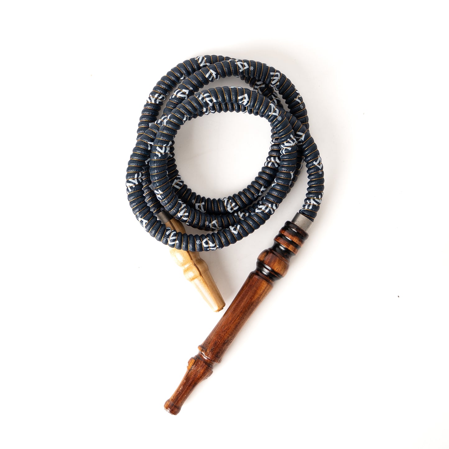 MYA Medium Wooden Handle Hookah Pipe- Dark Blue