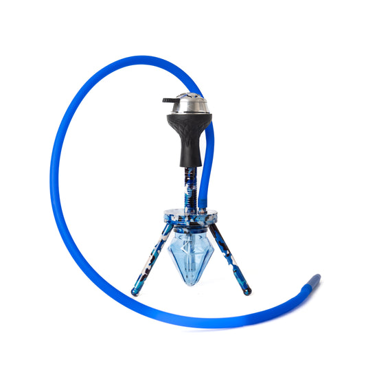 Mini Diamond Octopus Hookah with Bag - Blue