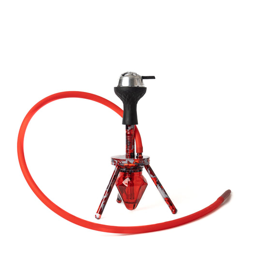 Mini Diamond Octopus Hookah with Bag - Red