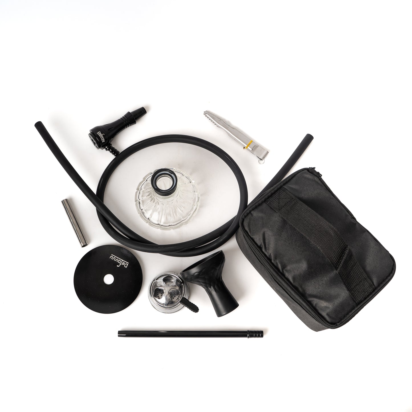 Miniature X Hookah with Travel Bag - Black