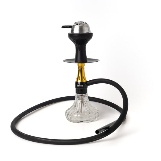 Miniature X Hookah with Travel Bag - Golden