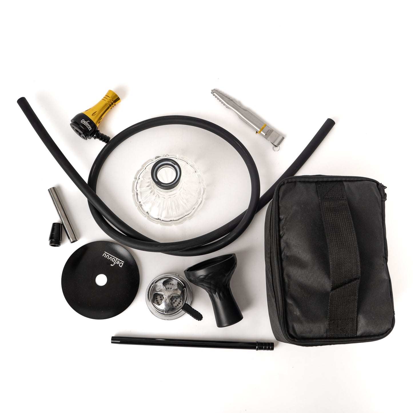 Miniature X Hookah with Travel Bag - Golden