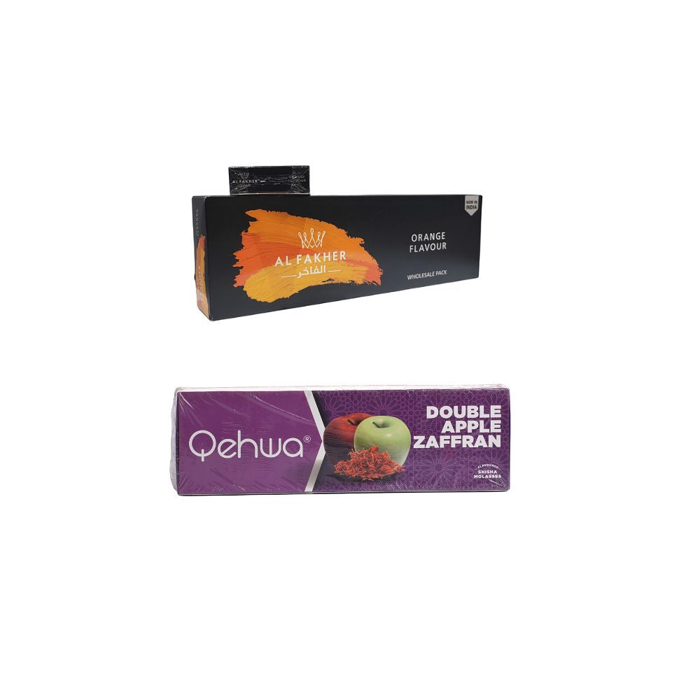 Buy Combo Pack of Al Fakher Orange (50g) + Qehwa Double Apple Zafran (50g)  – shopdop.in