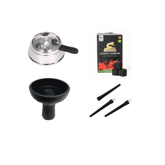 Silicone Bowl + HMD + 1kg Black Mamba Coconut Coal + Mouth Tip (50pcs)