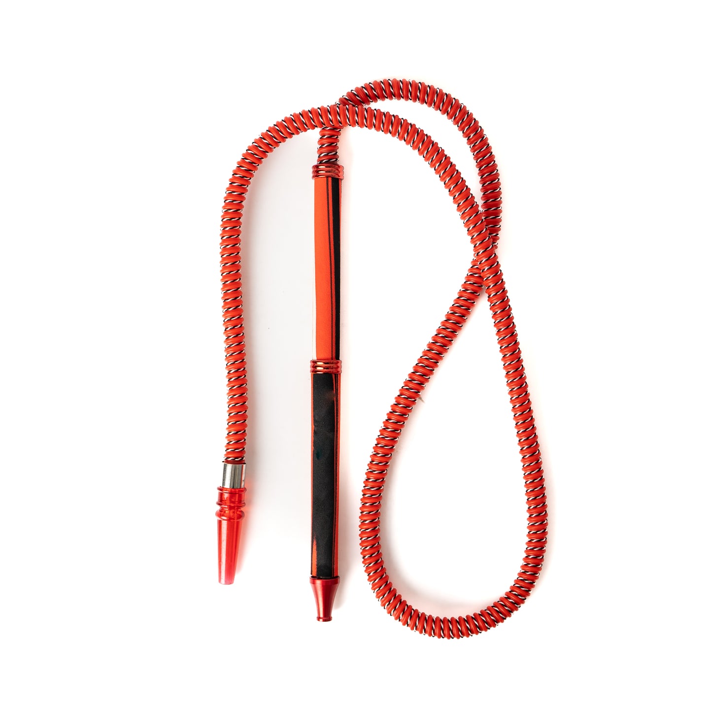 सर्पिल धातु फोम हैंडल पीवीसी हुक्का पाइप - लाल