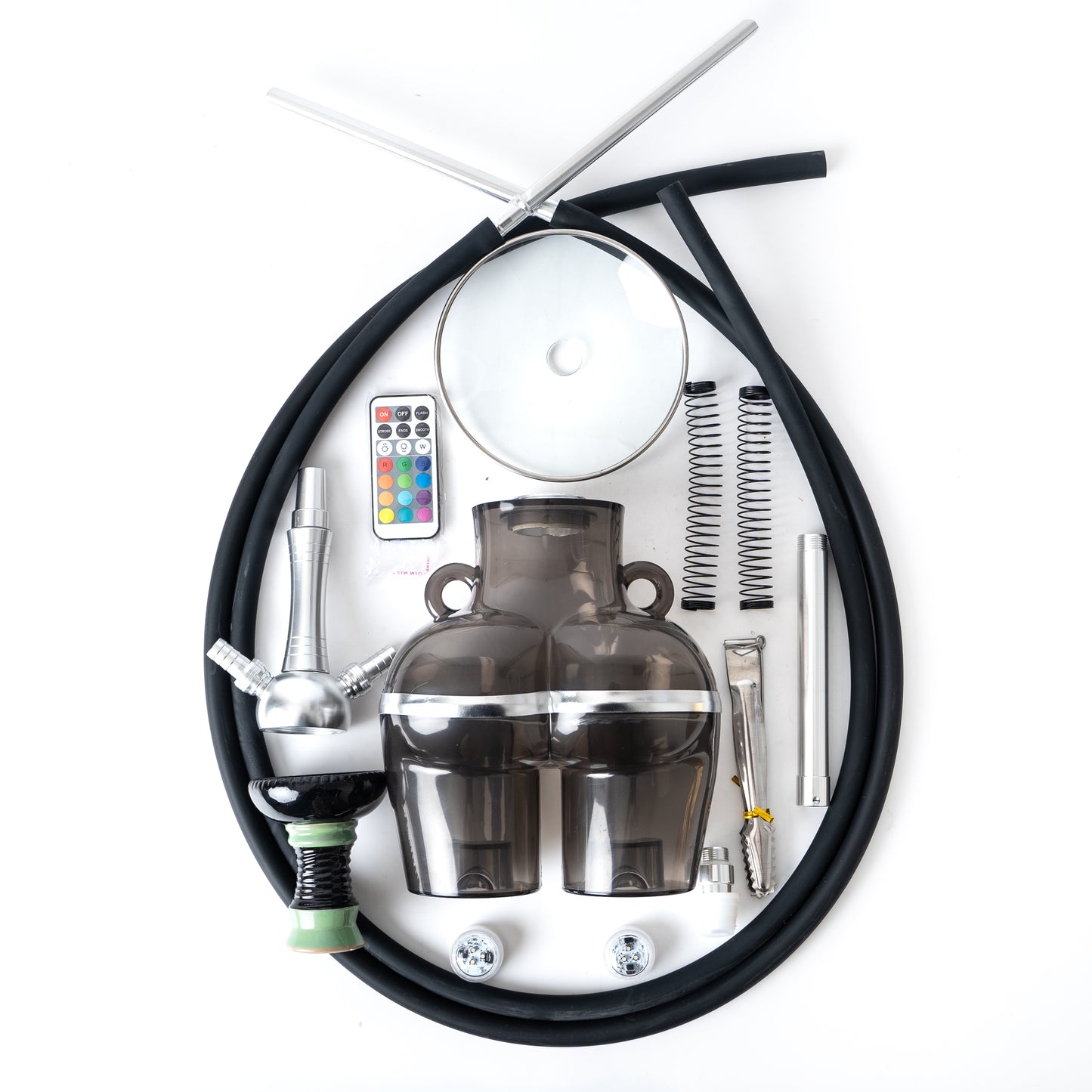 Thugs Hippy Acrylic Hookah - Dual Pipe (Black)