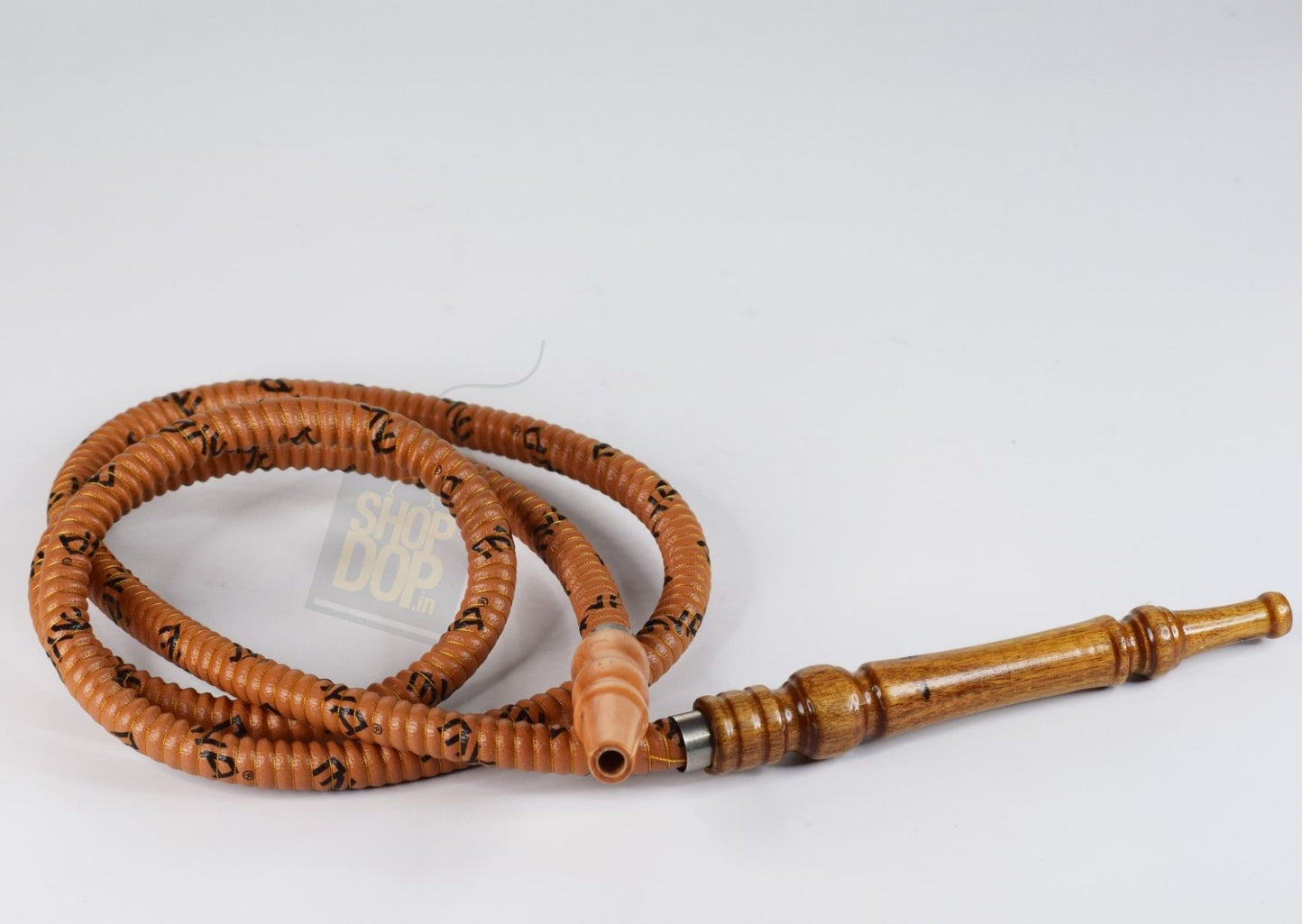 MYA Medium Wooden Handle Hookah Hose / Pipe - shopdop.in