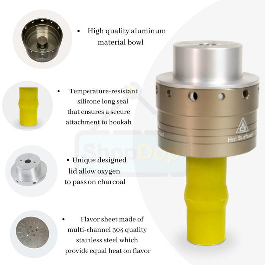 Oduman Carbo-One Hookah Bowl plus Heat Management System - shopdop.in