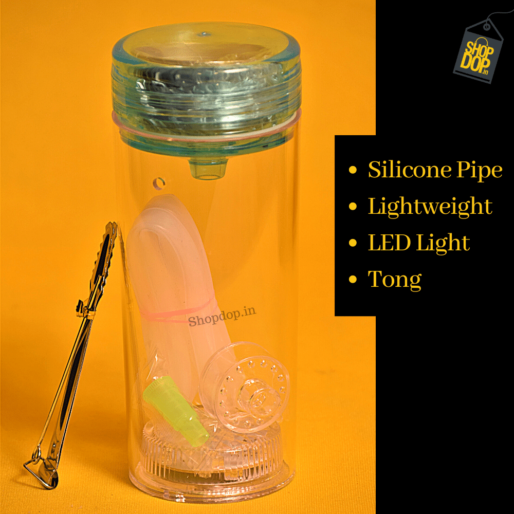 Acrylic Bottle Portable Tumbler Hookah with LED Light - shopdop.in
