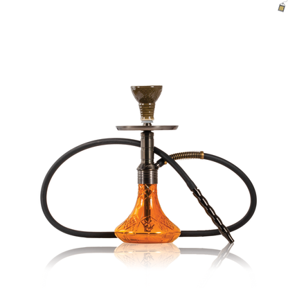 Noddy 007 Night Fire Hookah with Bag - Black Stem / Amber Base
