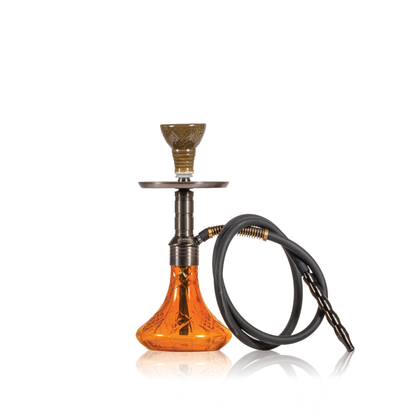 Noddy 007 Night Fire Hookah with Bag - Black Stem / Amber Base