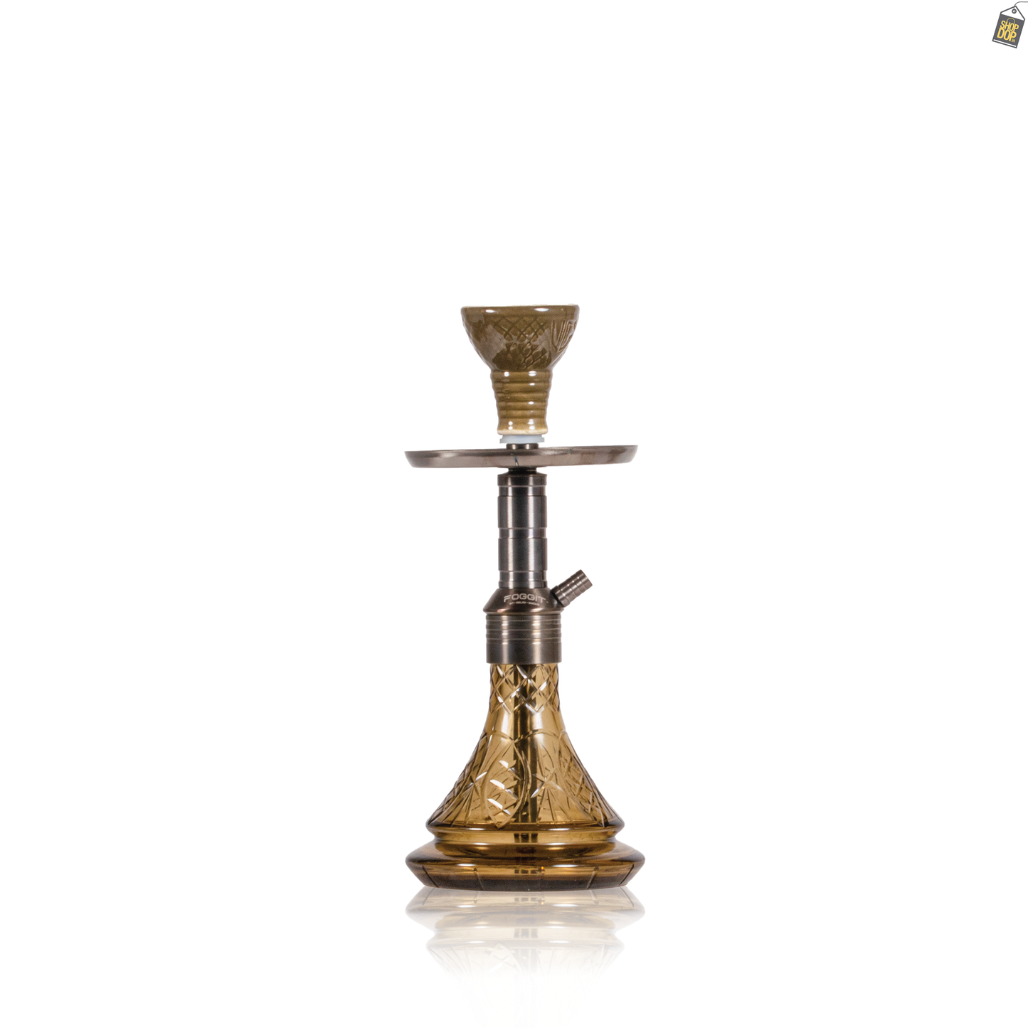 Noddy 007 Night Fire Hookah with Bag - Black Stem / Grey Base