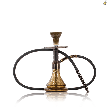 Noddy 007 Night Fire Hookah with Bag - Black Stem / Grey Base