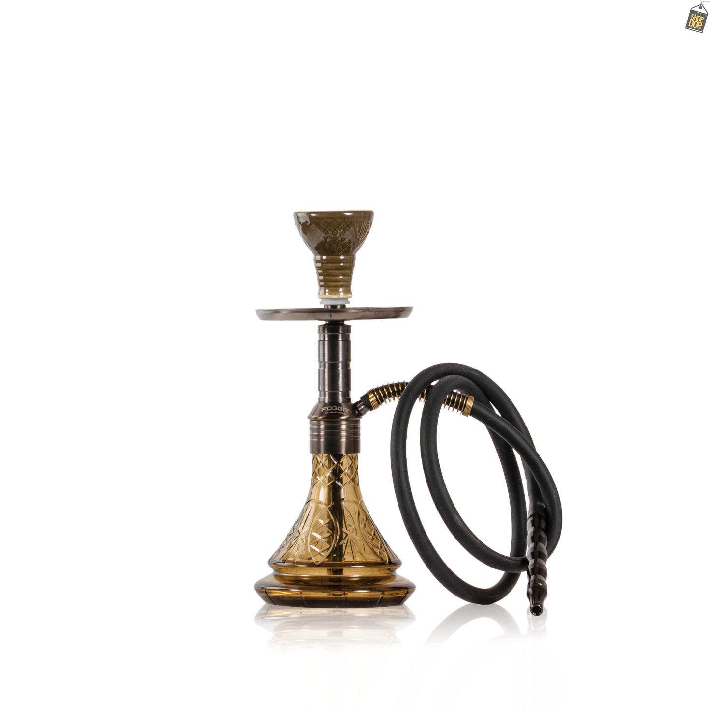 Noddy 007 Night Fire Hookah with Bag - Black Stem / Grey Base