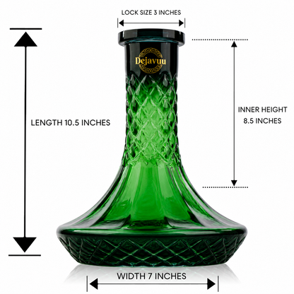 Serpent Hookah Glass Replacement Base - Green (Rubber)