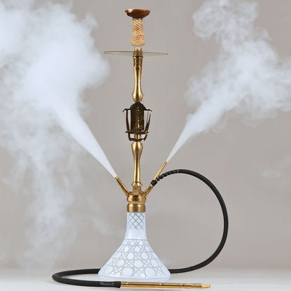 COCOYAYA Melrose Hookah - Golden / White Base