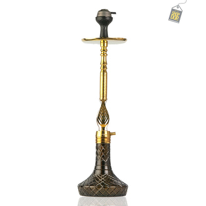 Animal Hookah with 2 Bags - Gold Stem / Black Base