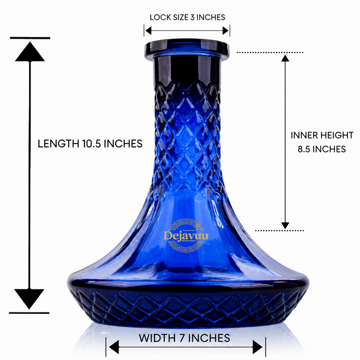 Serpent Hookah Glass Replacement Base - Blue (Rubber)