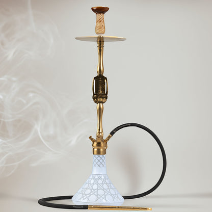 COCOYAYA Melrose Hookah - Golden / White Base